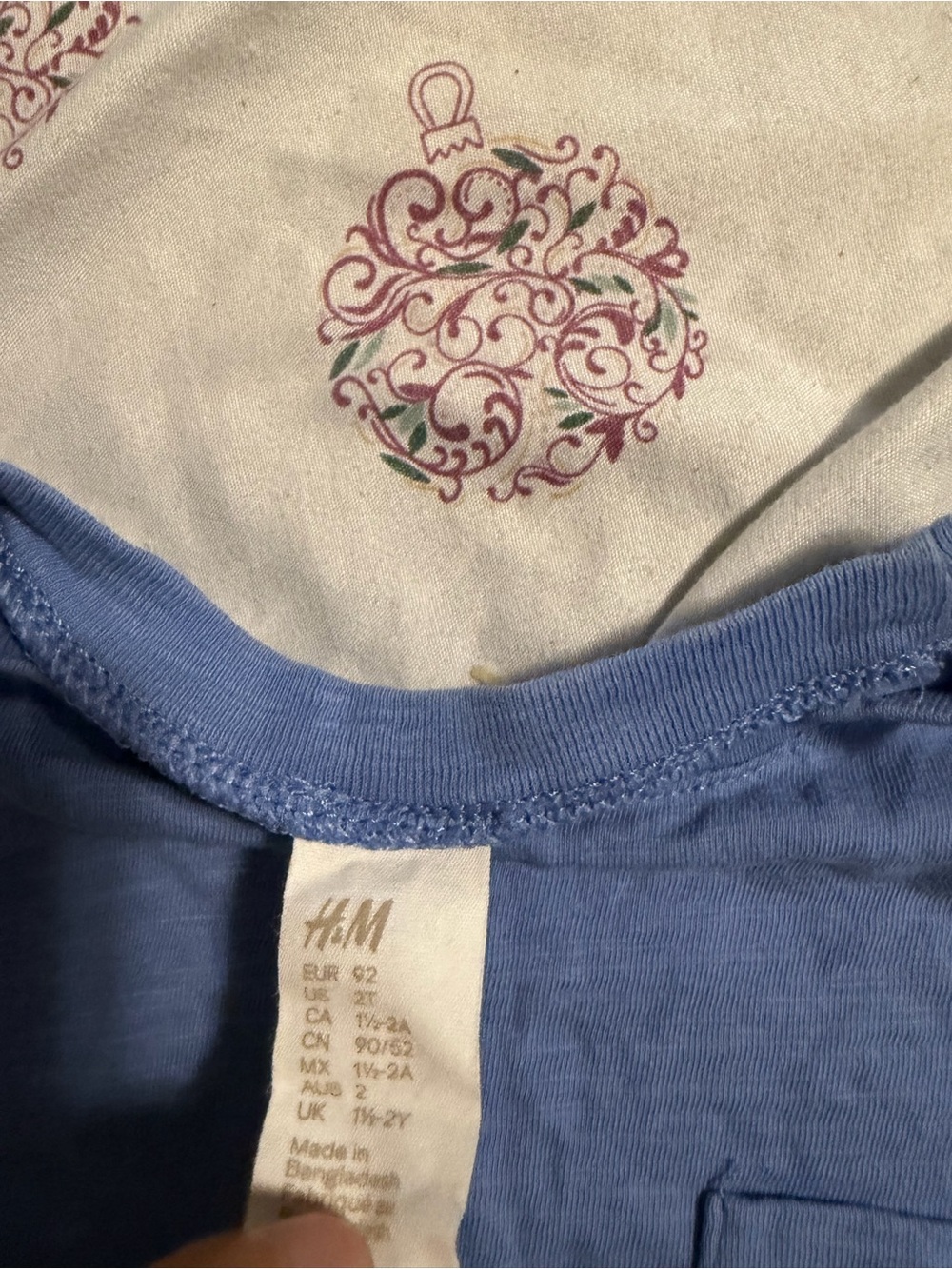 Classic Crewneck Pocket Tee — Blue Kids Shirt - Picture 2 of 2